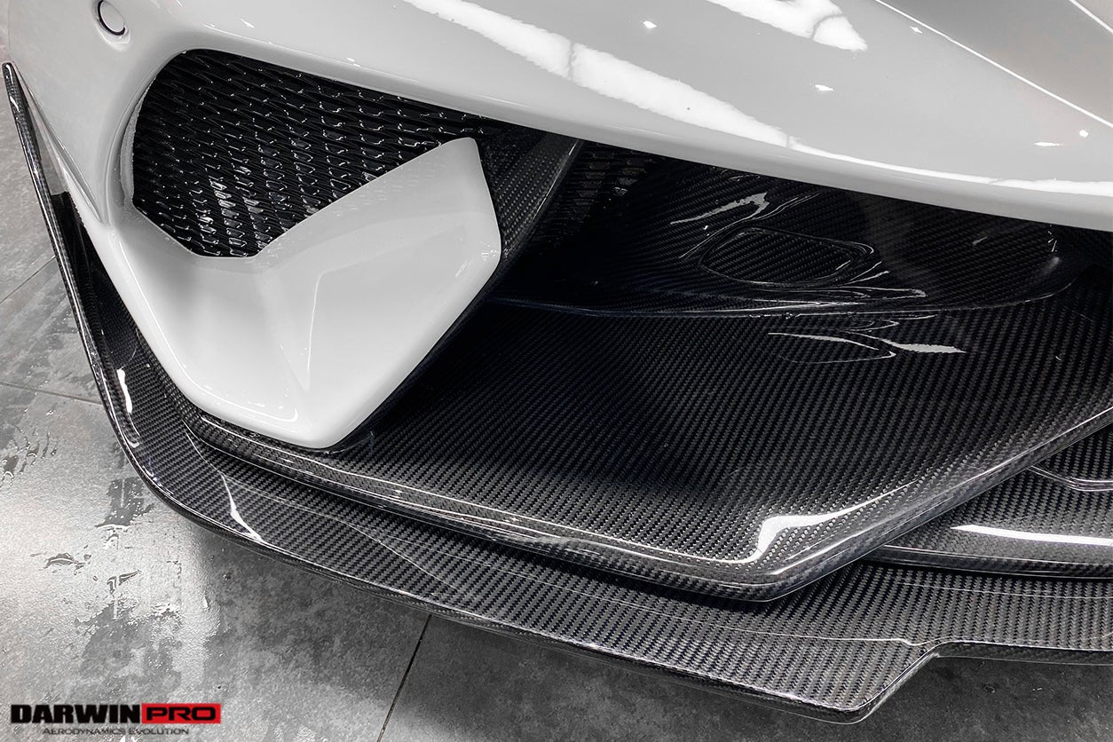 2015 - 2025 Lamborghini Huracan LP610 & LP580 & EVO & Tecnica BKSS Style Partial Carbon Front Bumper with Lip